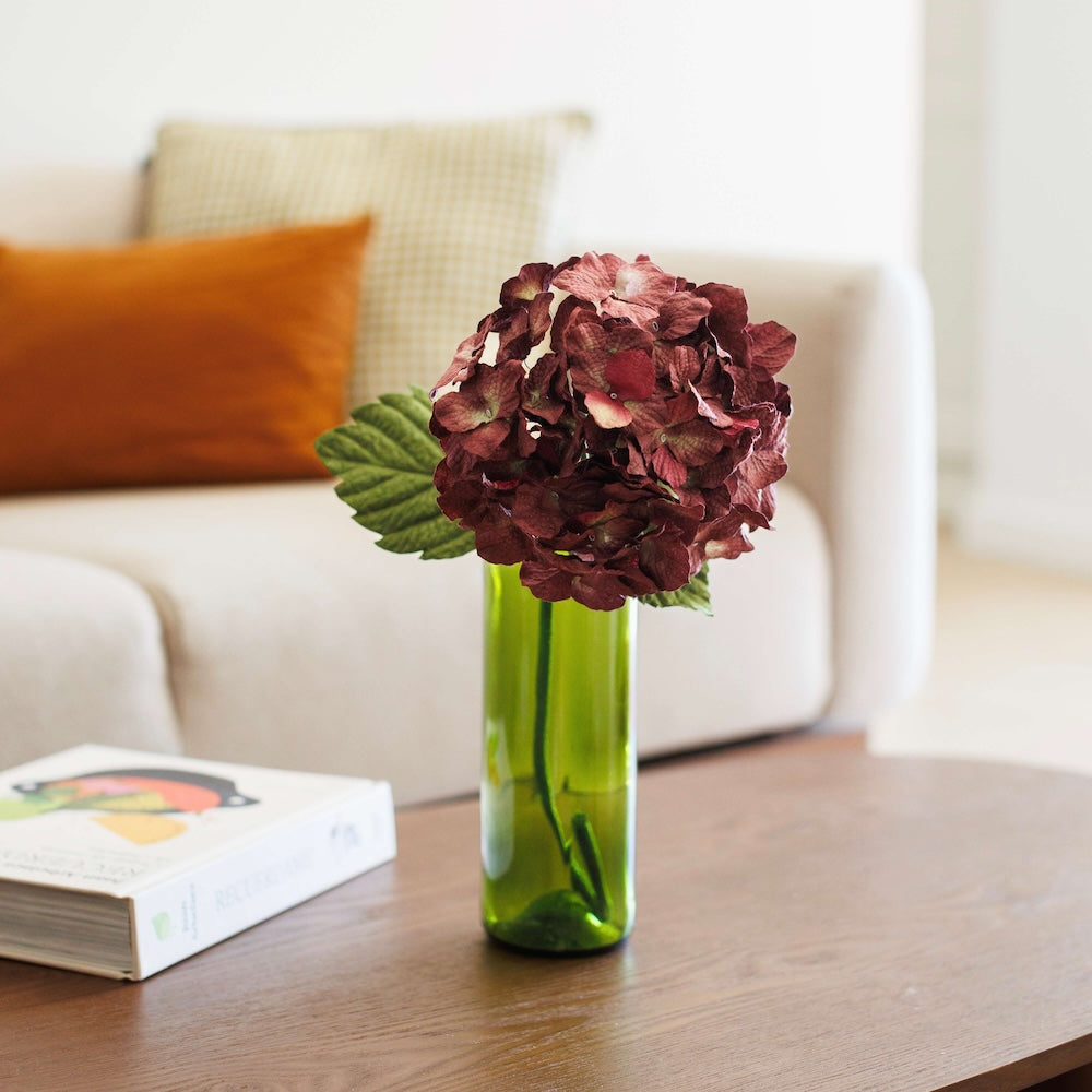 Grand hortensia en papier prune