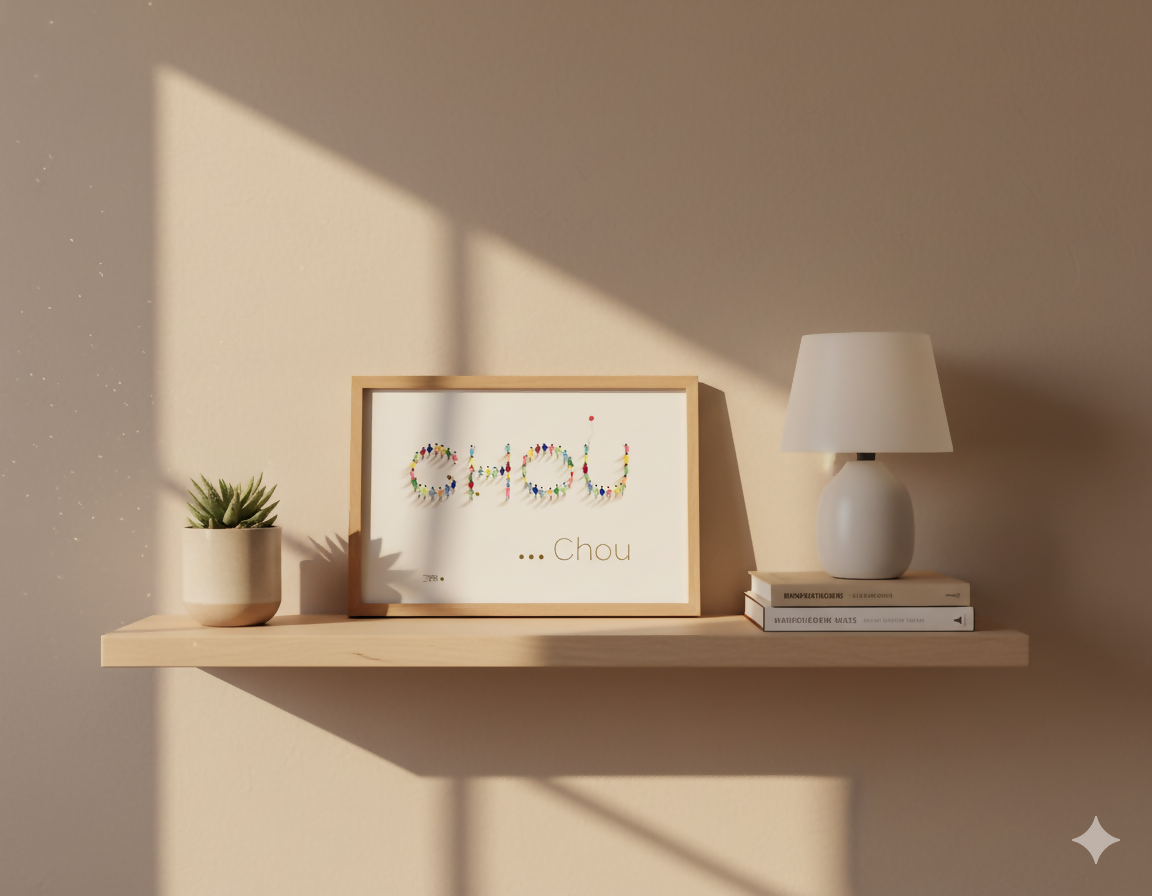 Dessin A4 mots doux (cadre en option)