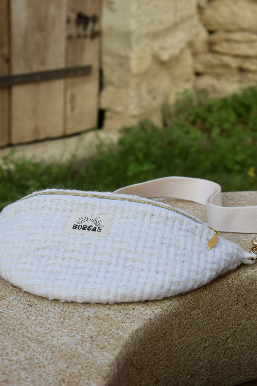 SAC BANANE HORTENSE TWEED ÉCRU