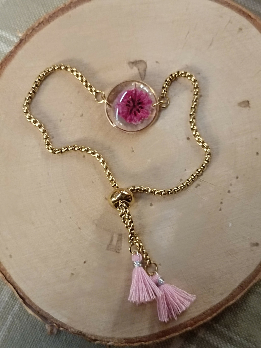 MEL/BFP Braclets Fleurs séchées Pompons OR