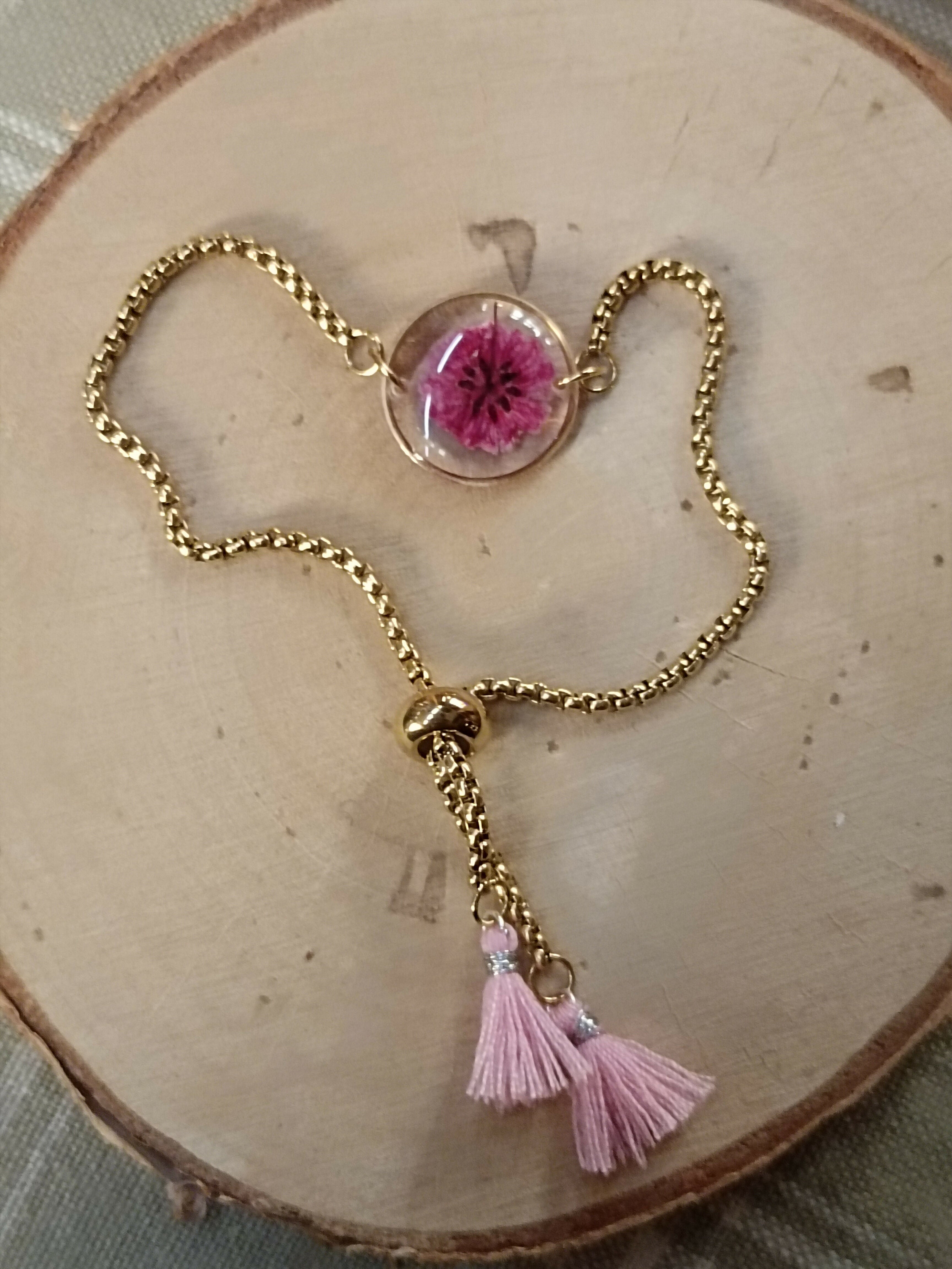 MEL/BFP Bracelets Fleurs séchées Pompons OR