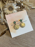 aventurine earrings & their striated circles
