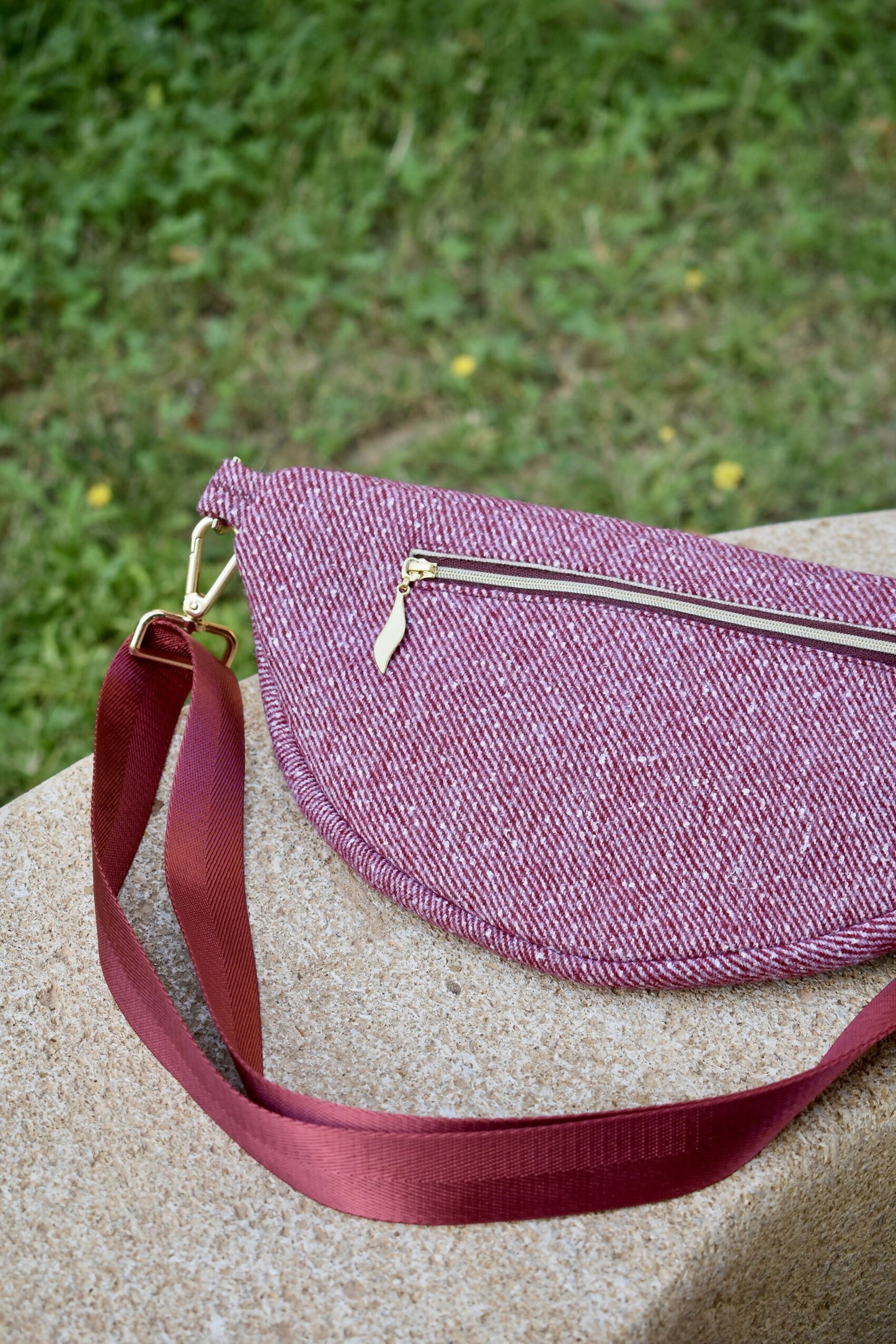 SAC BANANE HORTENSE LAINE BORDEAUX