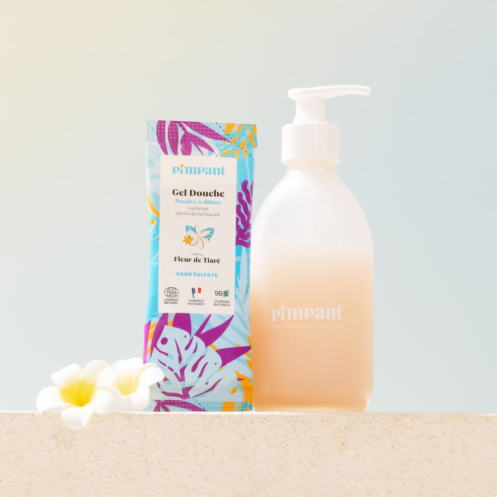 Gel douche fleur de tiaré Pimpant rechargeable en poudre à diluer