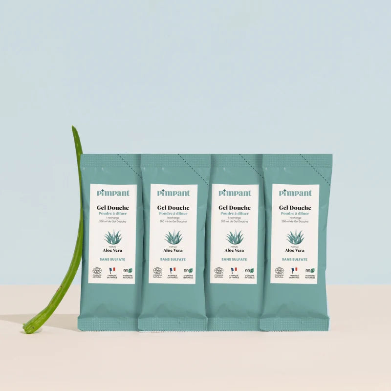 Recharges de gel douche à l'aloe vera Pimpant