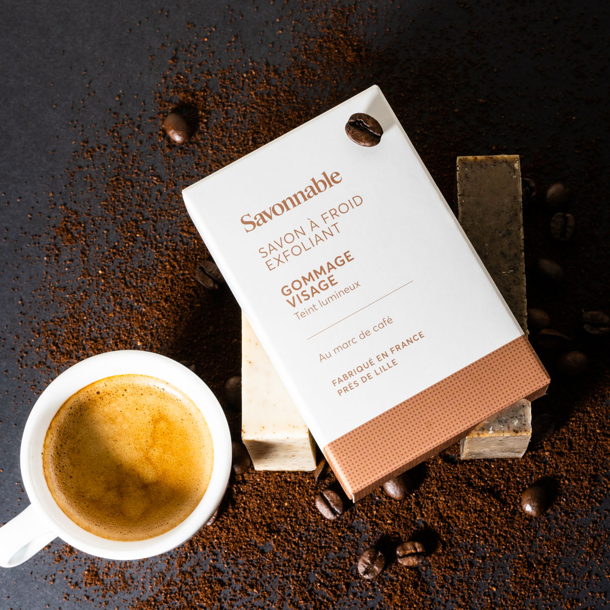 Exfoliating solid facial scrub soap