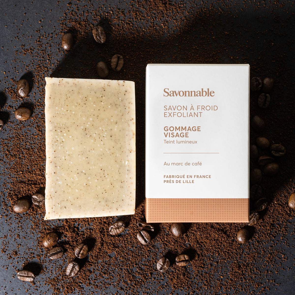 Exfoliating solid facial scrub soap
