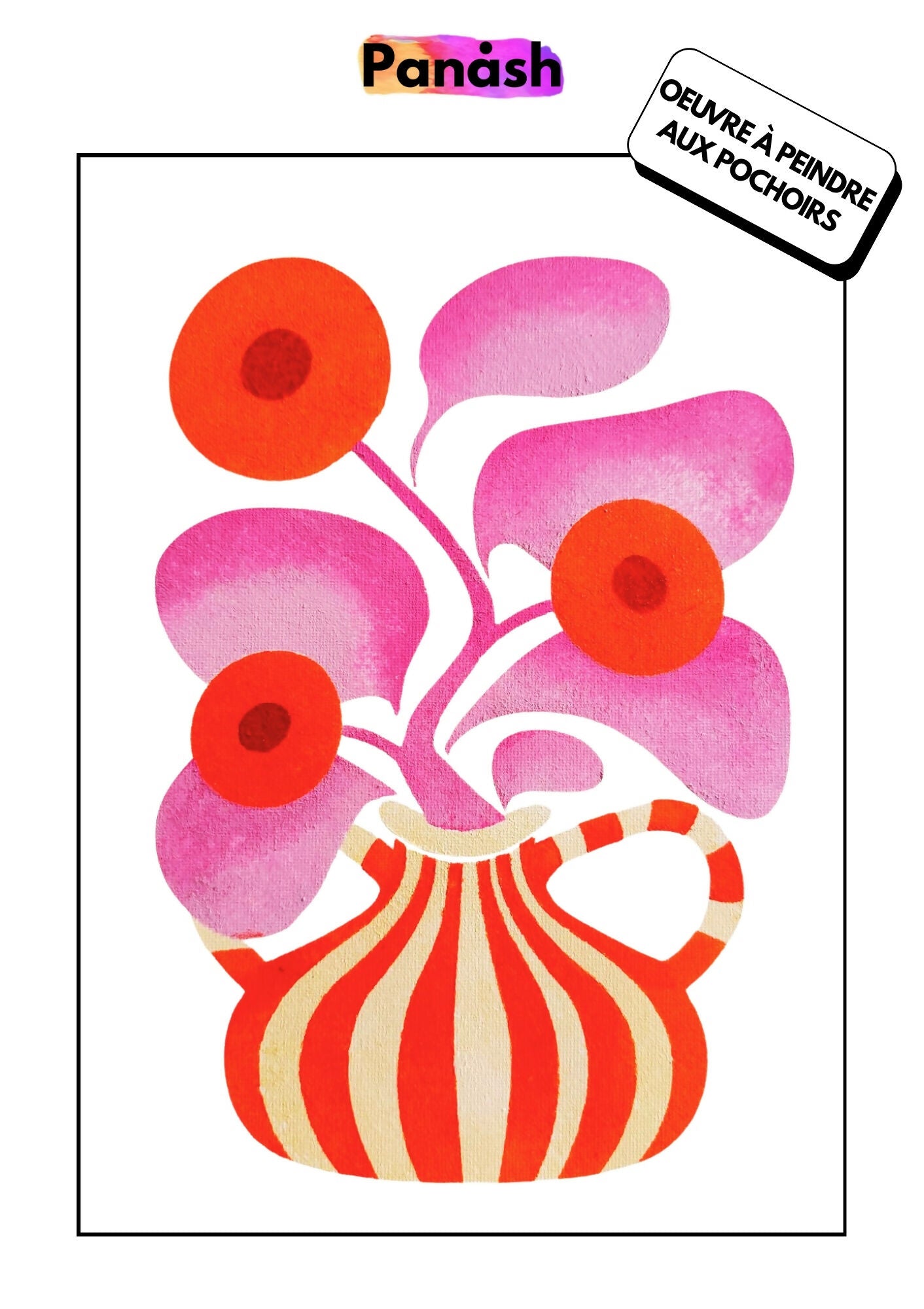 Kit Pochoirs Vase Eclipse - 2 pochoirs superposables Format CP