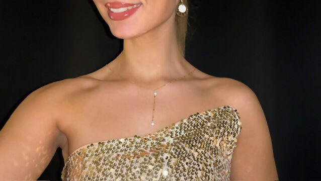 STELLAIRE gold star tie necklace