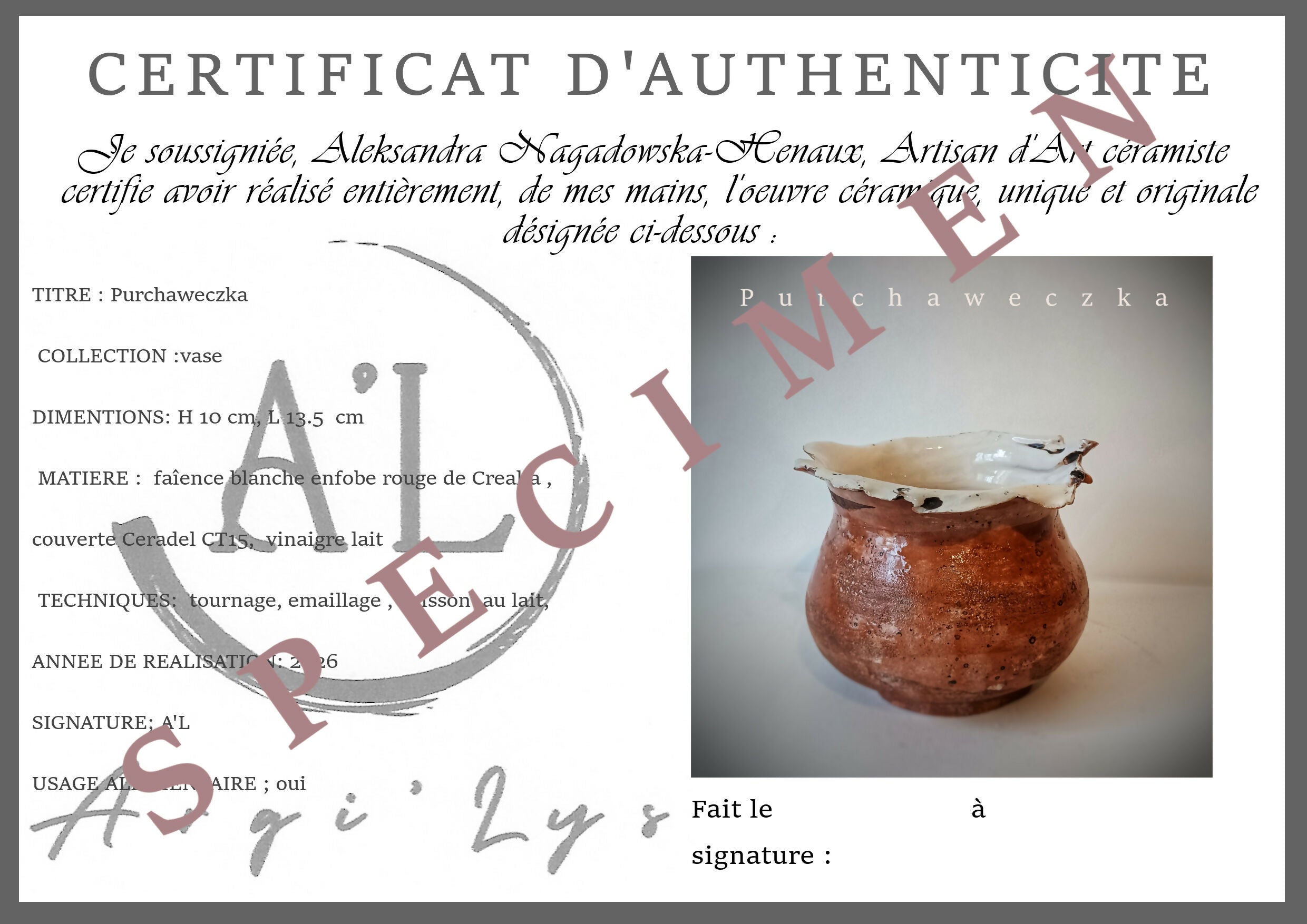 Vase Purchaweczka