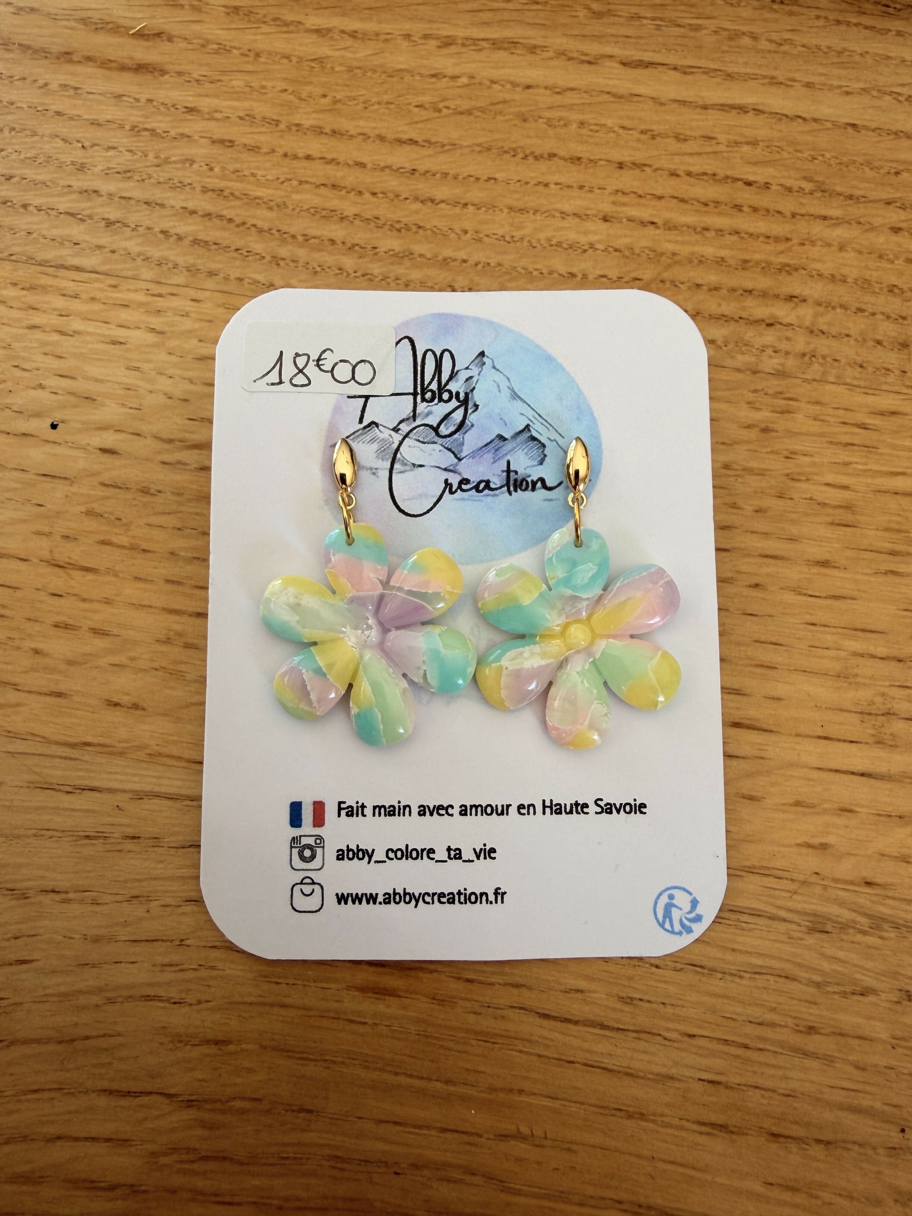Boucles Fleurs Marbré Pastel