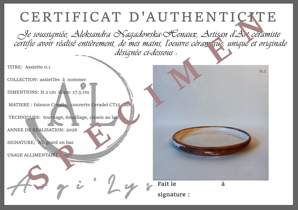 Assiete à nomer n° 0.1