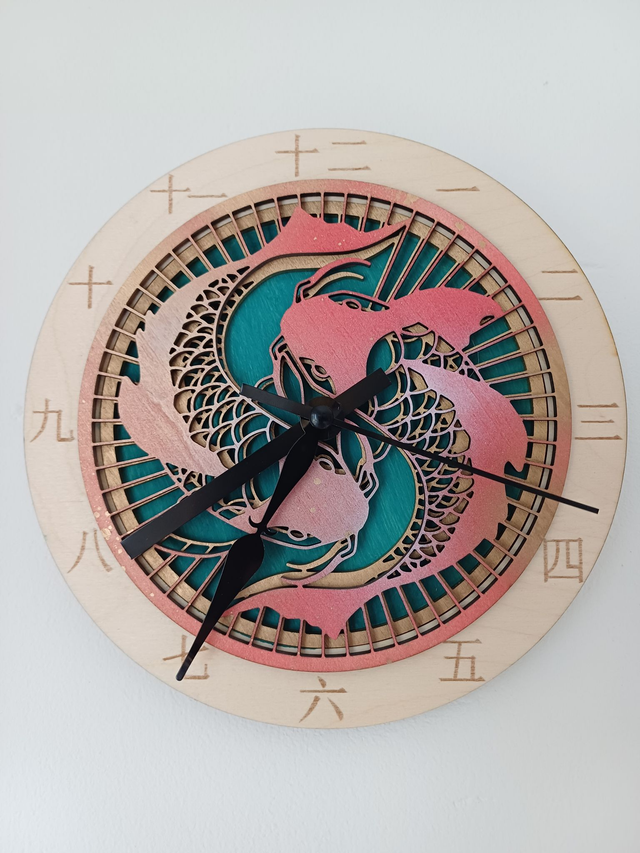 Horloge carpes Koi