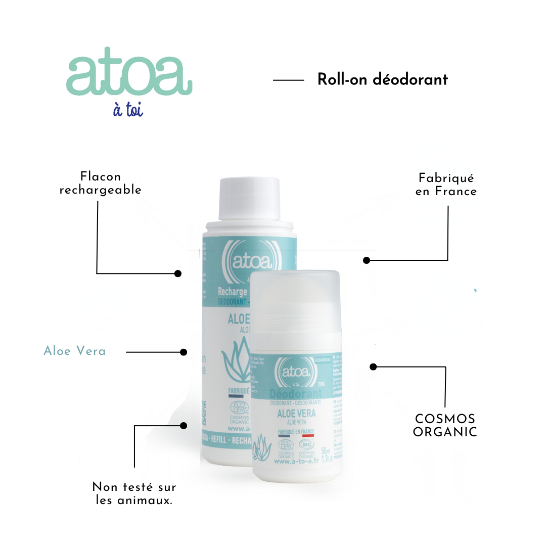 ATOA - RECHARGE Roll-on deodorant Aloe Vera - COSMOS ORGANIC