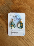 Blue White Yellow Teardrop Earrings