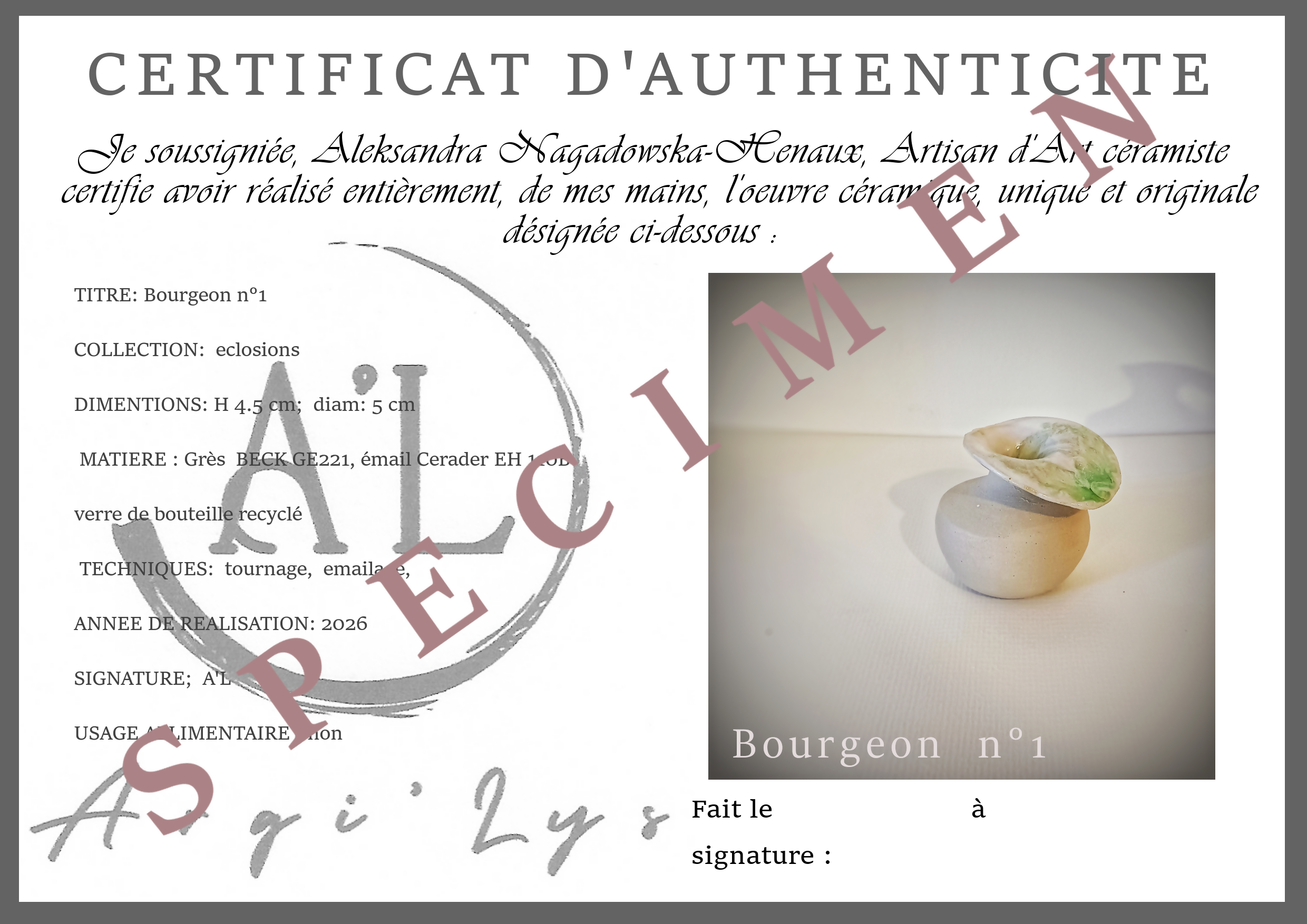 Vase “Bourgeon n°1”