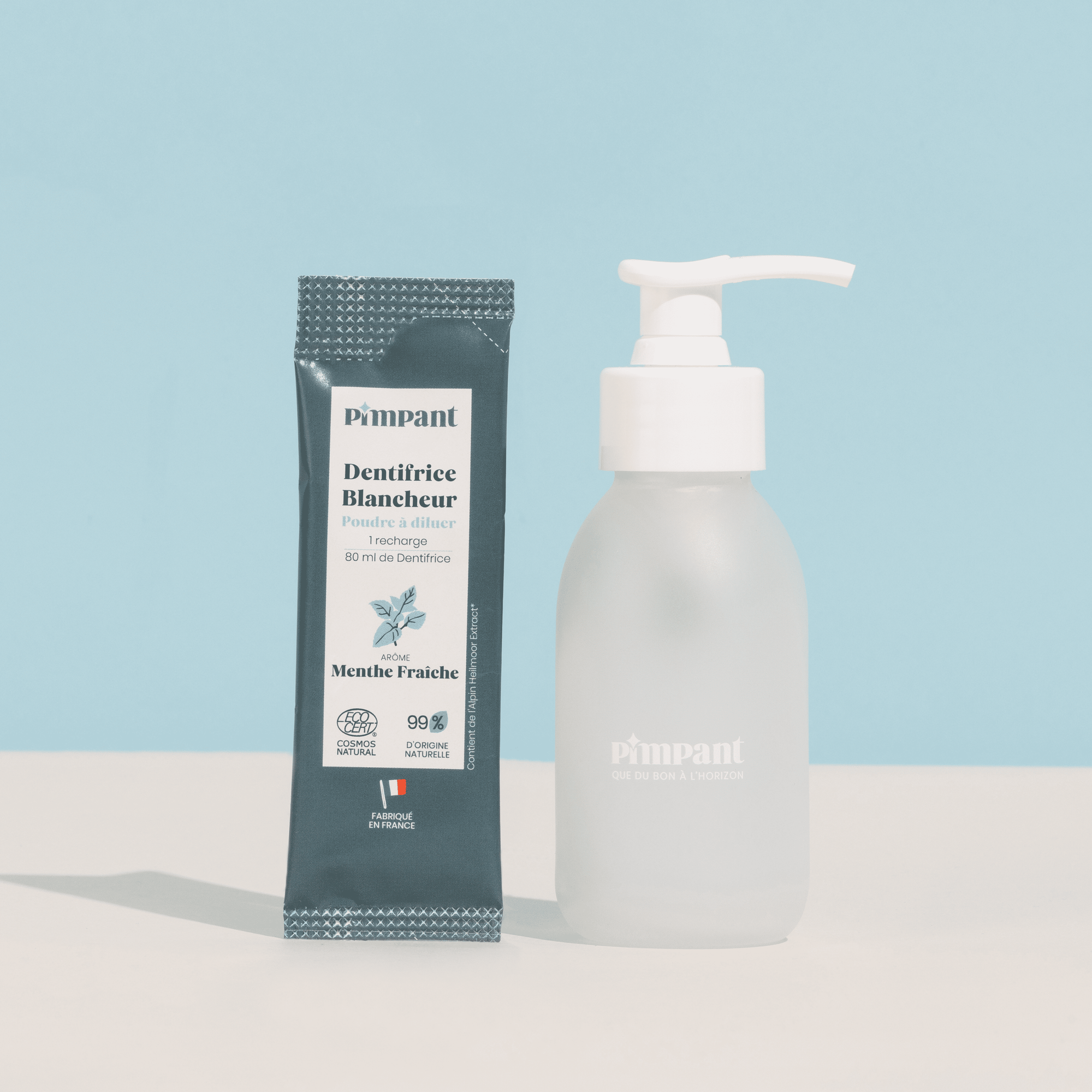 Kit Dentifrice Rechargeable en Poudre à Diluer Blancheur Pimpant