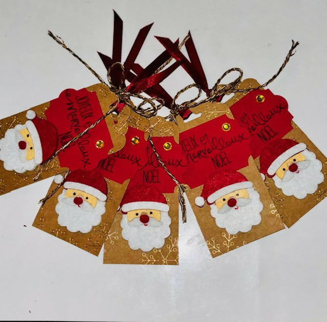Etiquettes cadeaux Père Noël feutrine