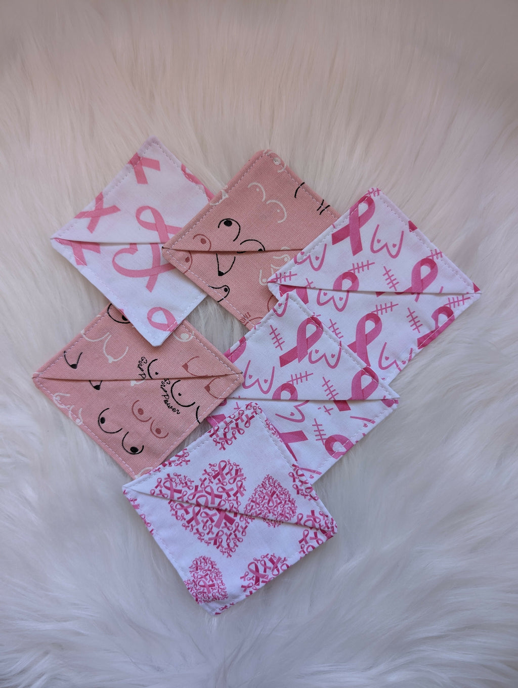 MARQUE PAGE TISSU Octobre Rose 1€ Réversé Mon Bonnet Rose