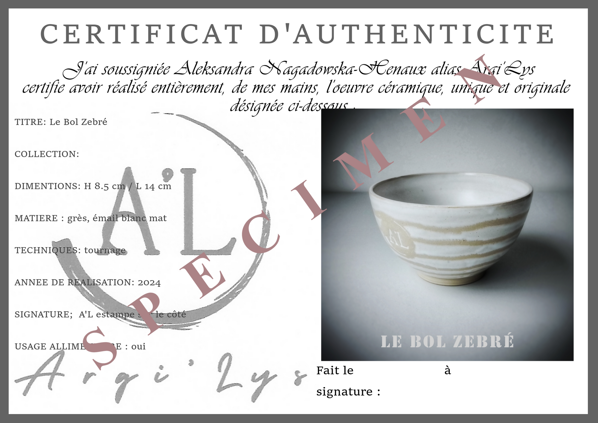Le Bol Zebré S