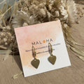 Gold-plated heart drop earrings