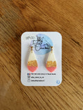 Rose Gold White Tip Hoops