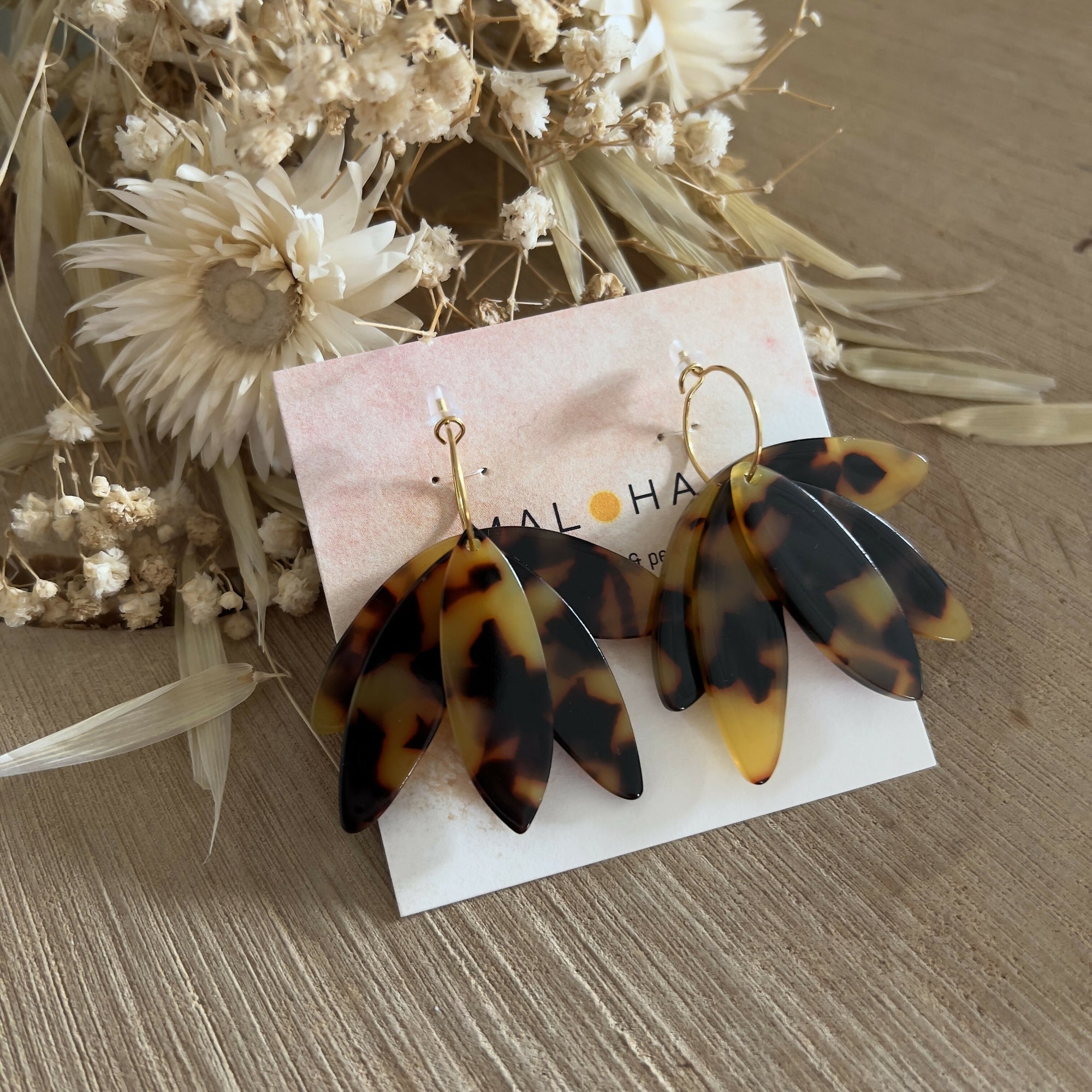 BO créoles & ses 3 pétales léopards