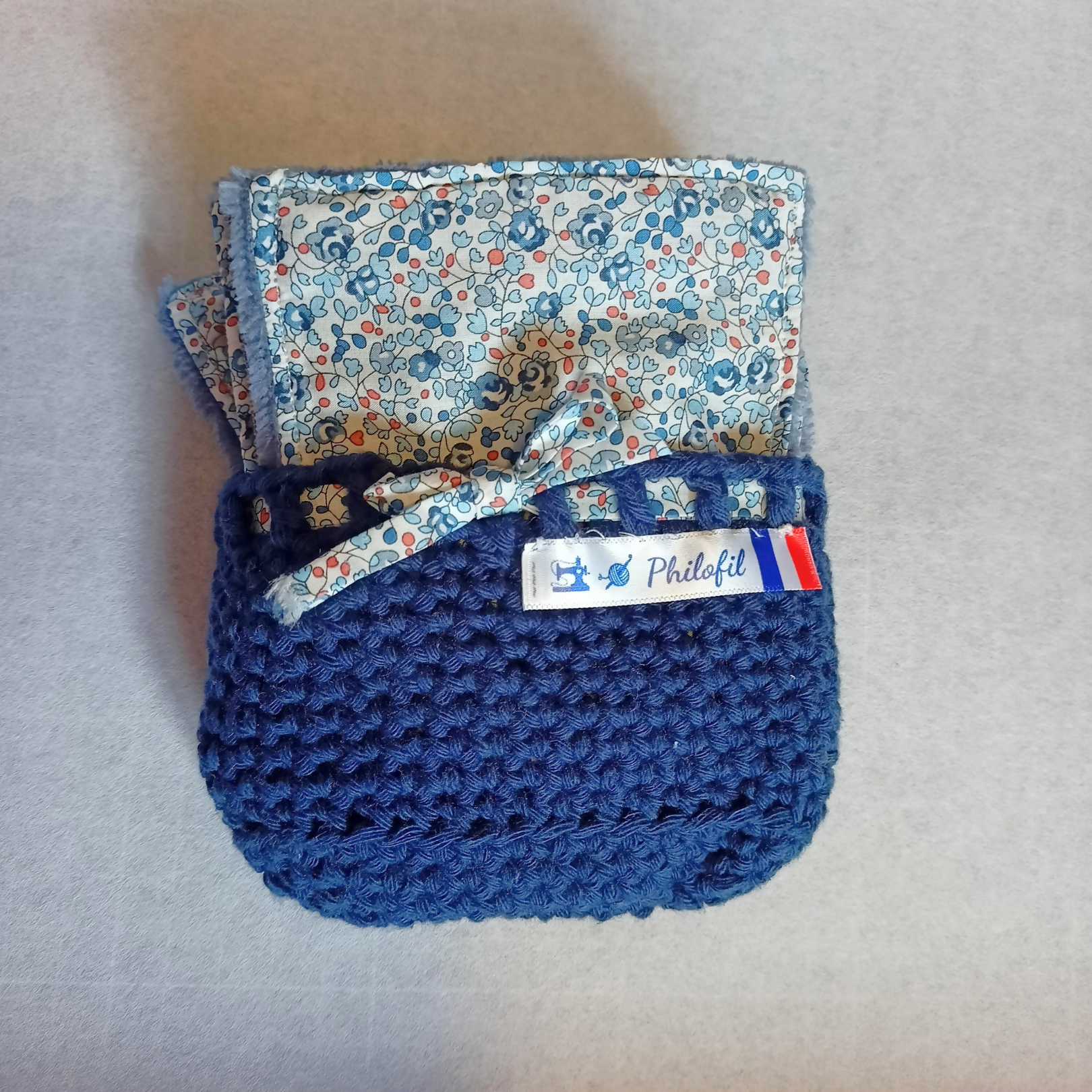 lots de 7 lingettes liberty motifs éloïse bleu
