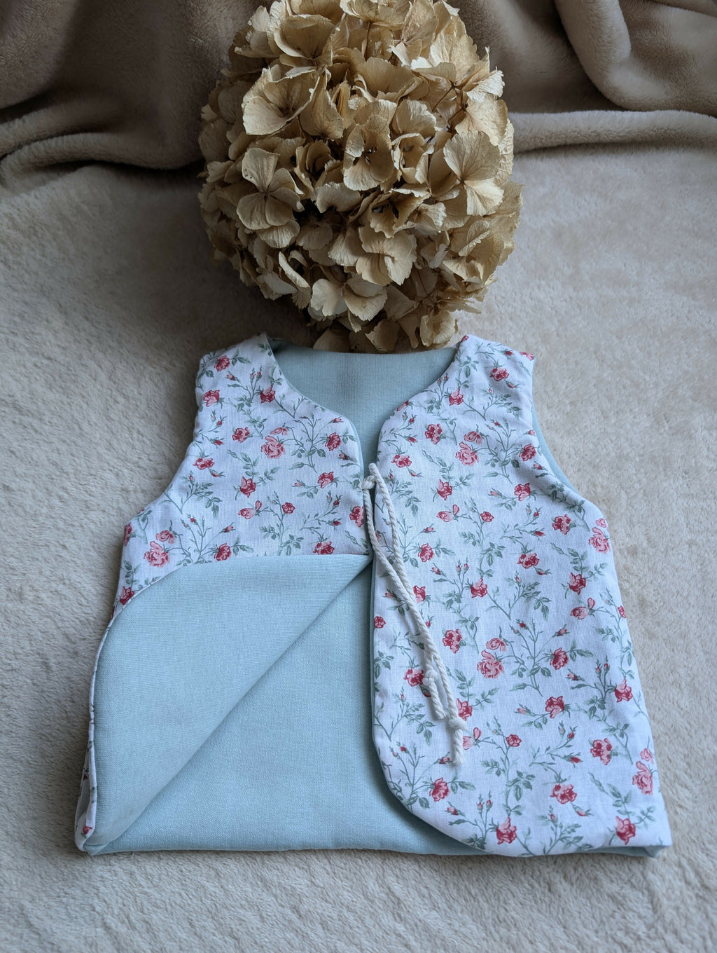 SHEEPHERDER'S VEST GREEN FLOWERS SWEATSHIRT 18 MONTHS-3 YEARS