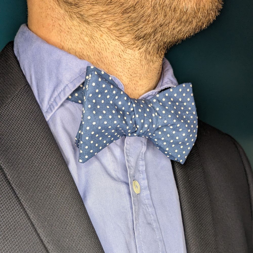 Nœud papillon adulte en coton à pois coloris au choix