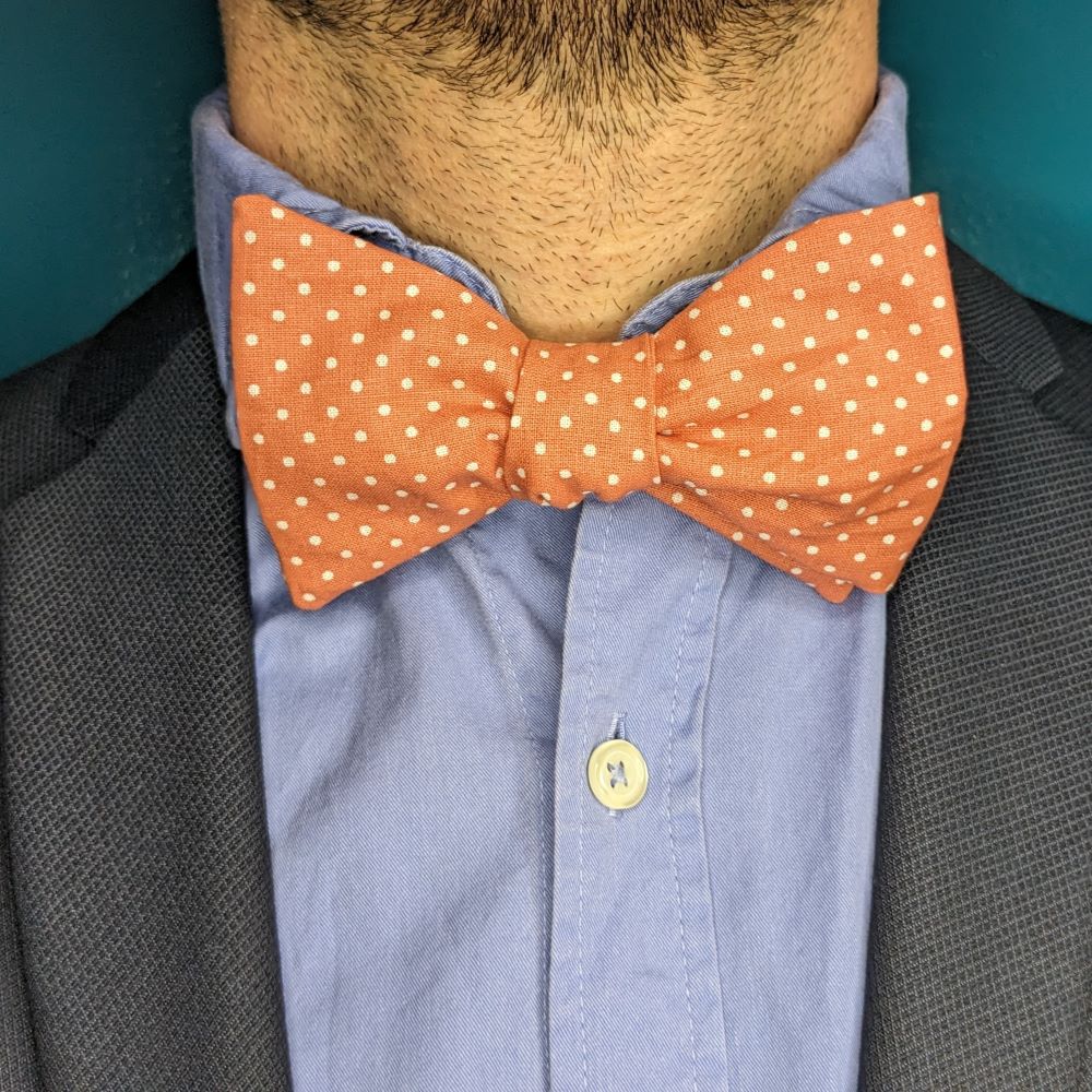 Nœud papillon adulte en coton à pois coloris au choix