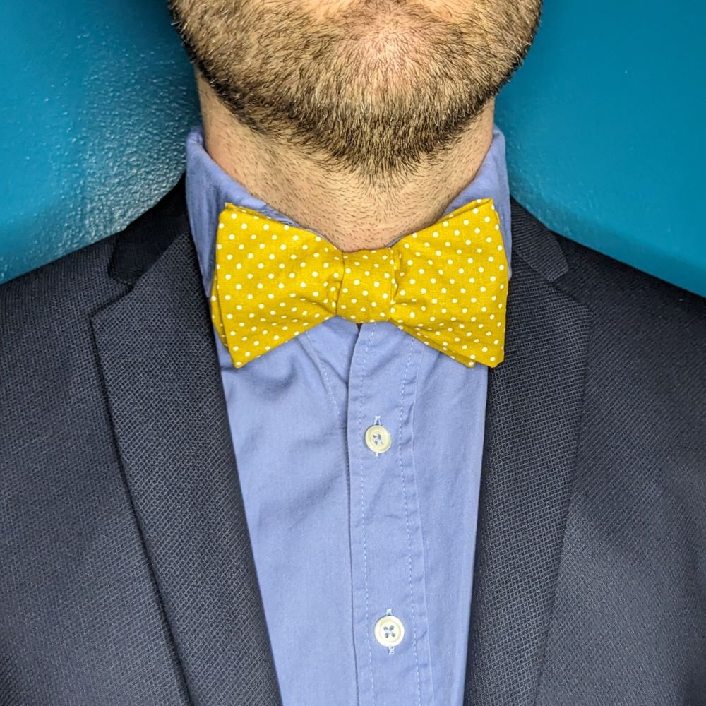 Nœud papillon adulte en coton à pois coloris au choix