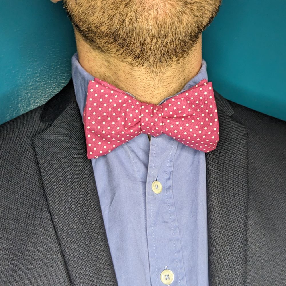 Nœud papillon adulte en coton à pois coloris au choix