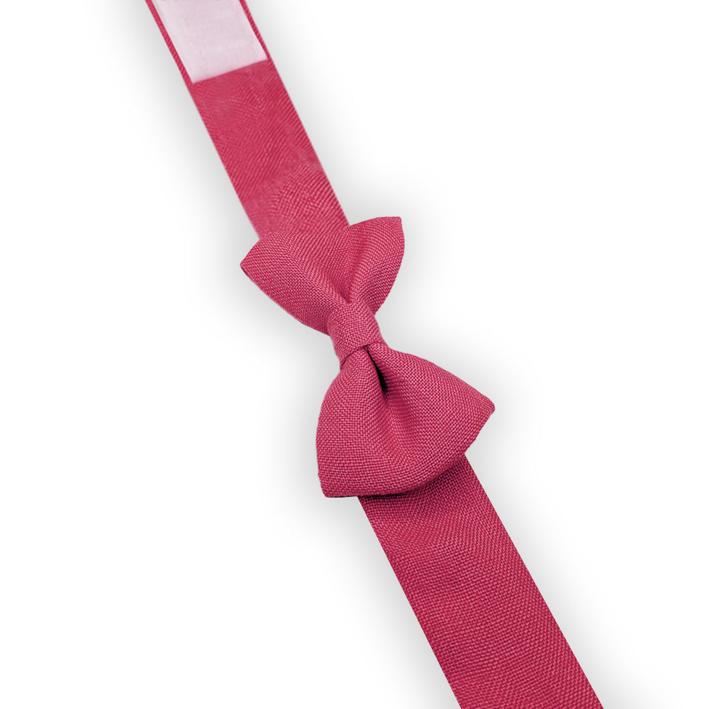 Noeud papillon enfant lin conditionnel rose