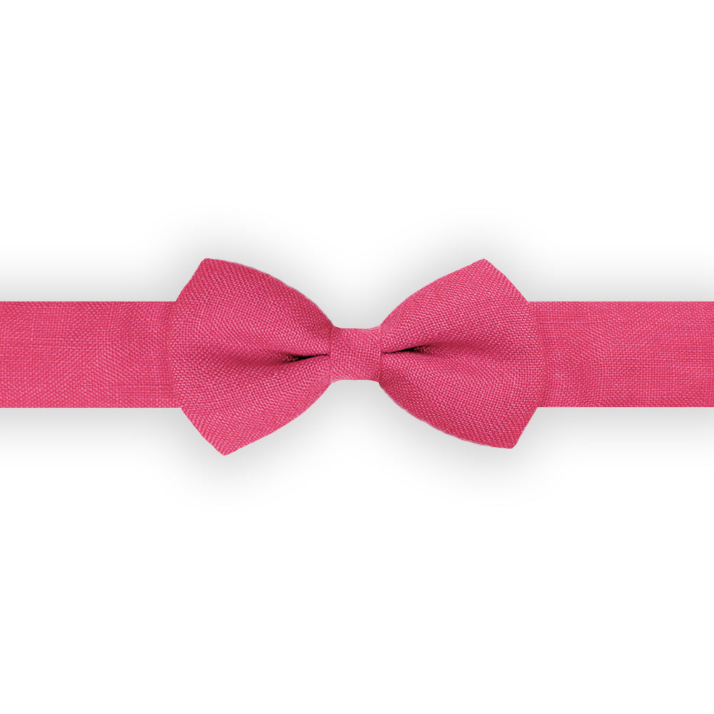Noeud papillon enfant lin conditionnel rose