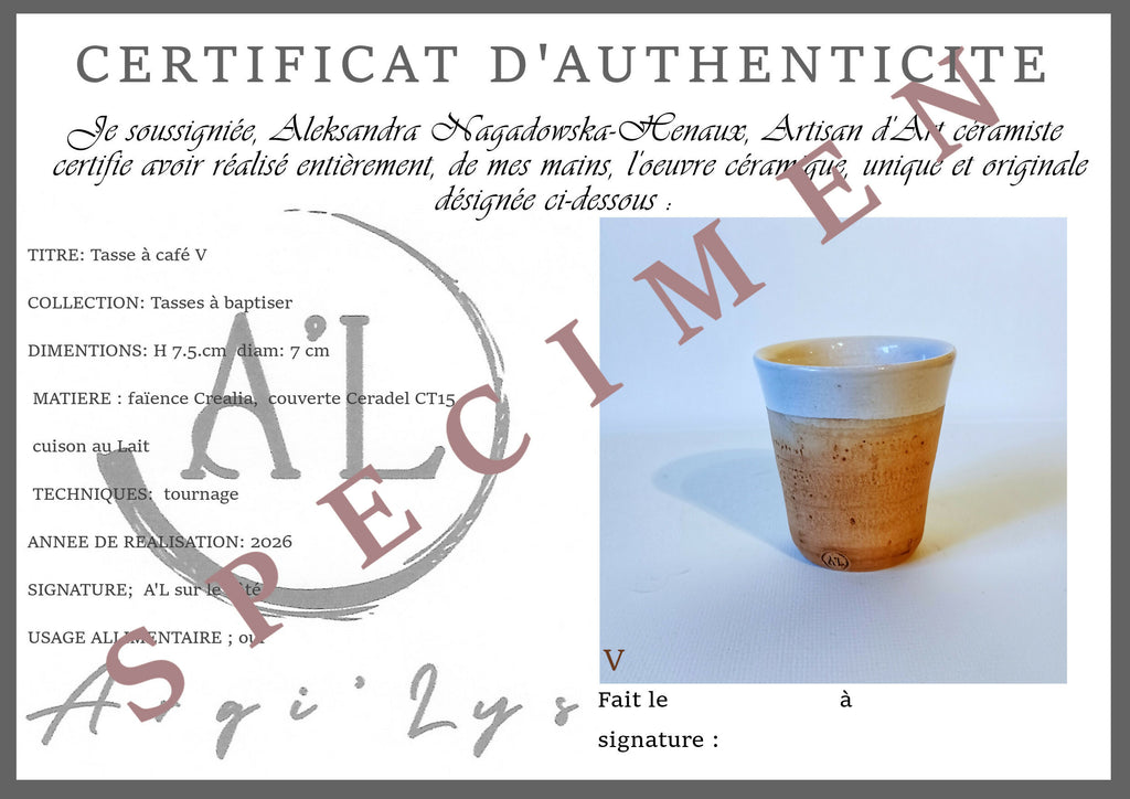 Tasse à café à nommer n° V