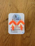 Triple Fluorescent Leaf Earrings