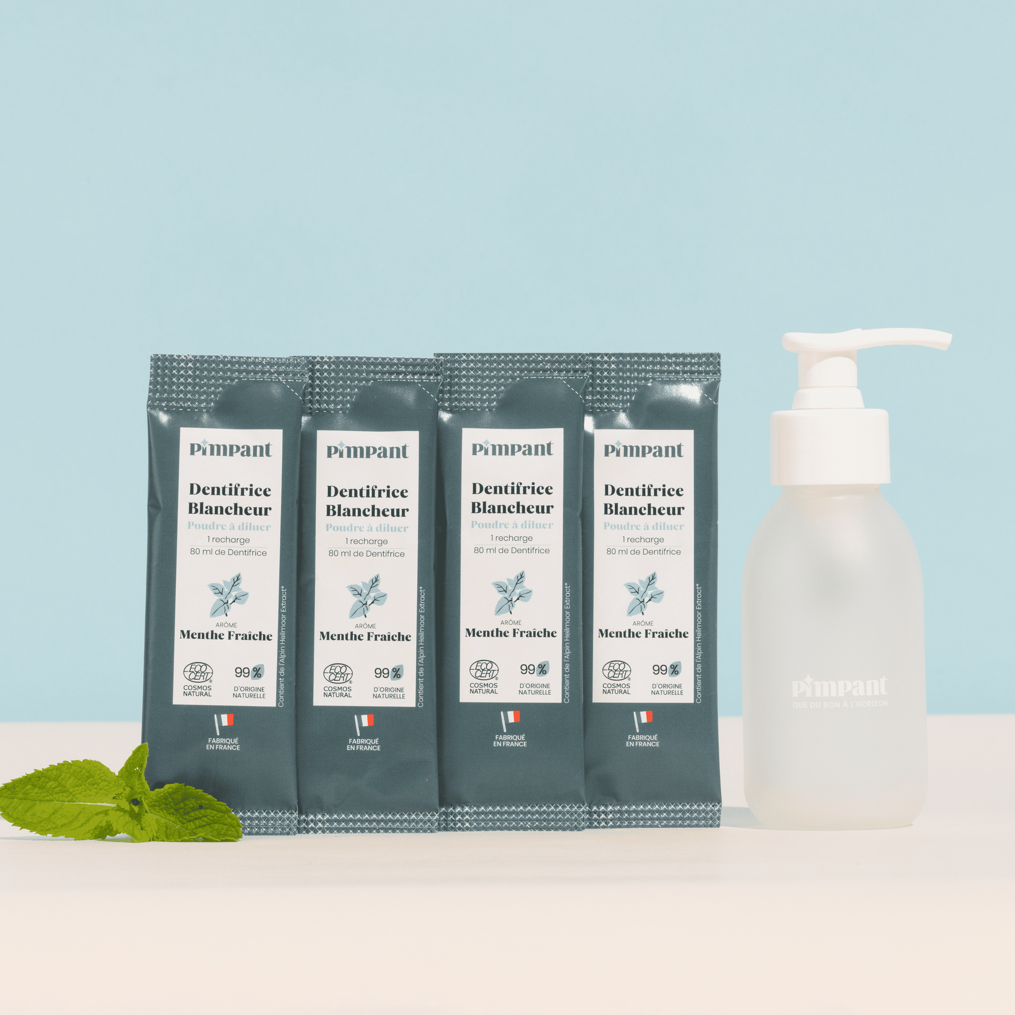Pack Dentifrice Rechargeable en Poudre à Diluer Blancheur Pimpant