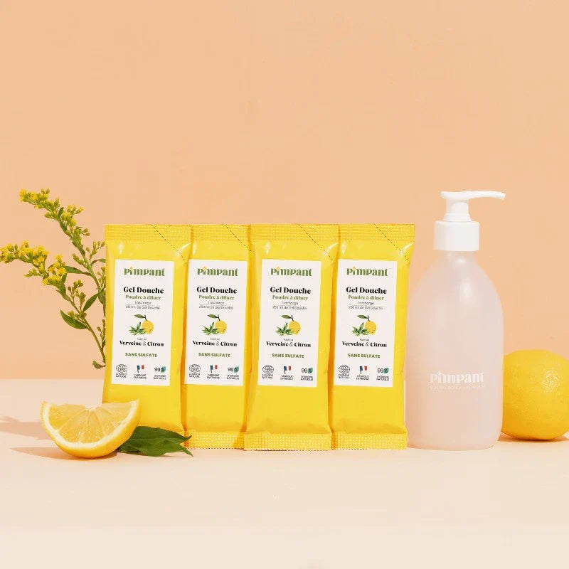 Pack Gel Douche Rechargeable Verveine Citron Pimpant Naturel