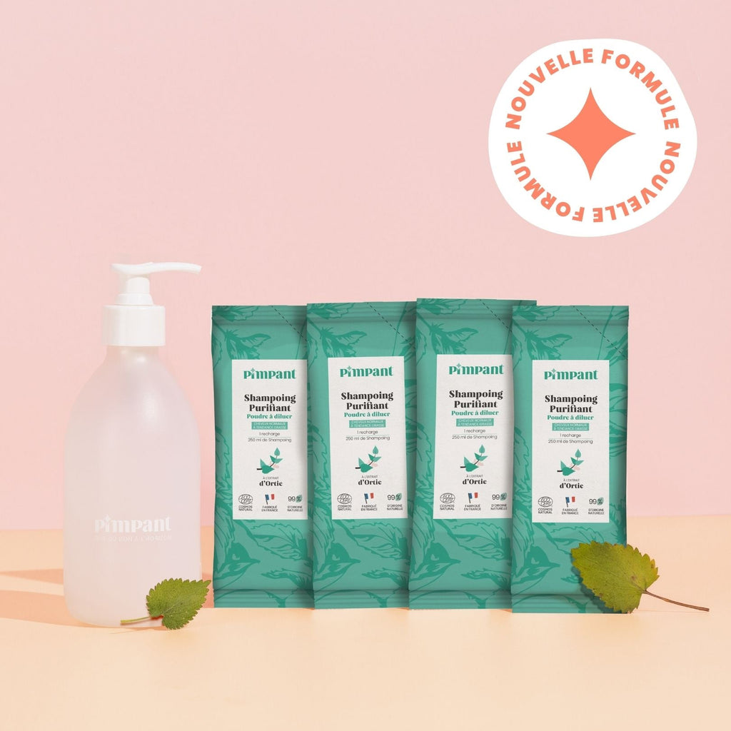 pack shampoing purifiant cheveux gras rechargeable