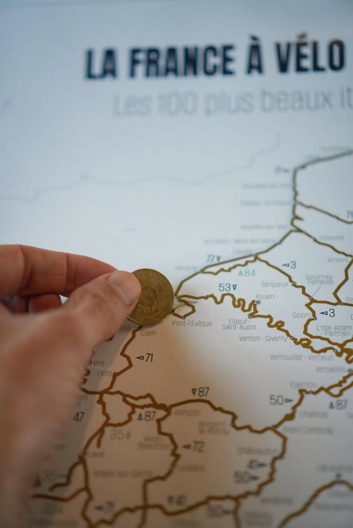 Photo Carte à gratter France vélo Train