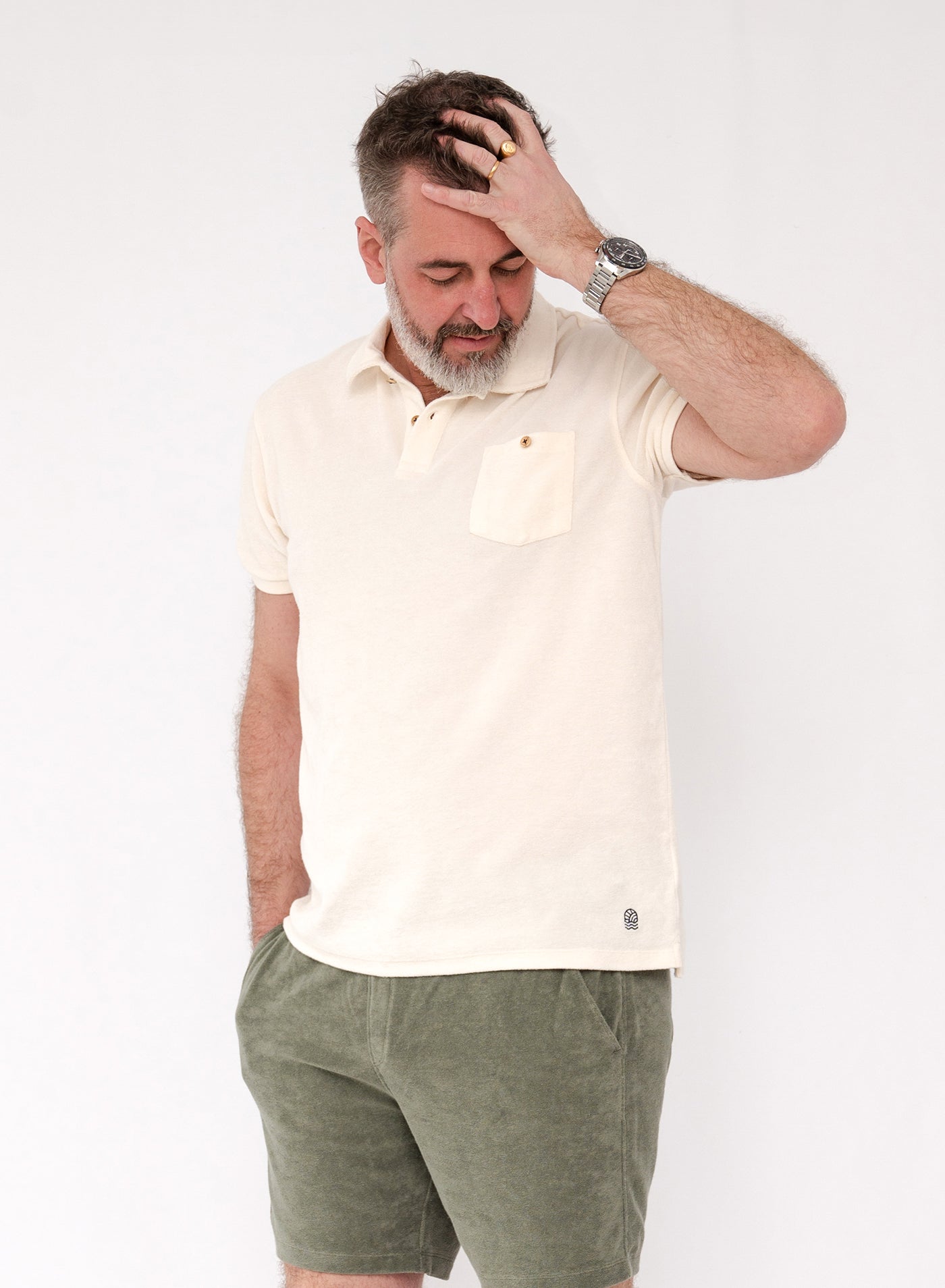 Calvi terry polo shirt