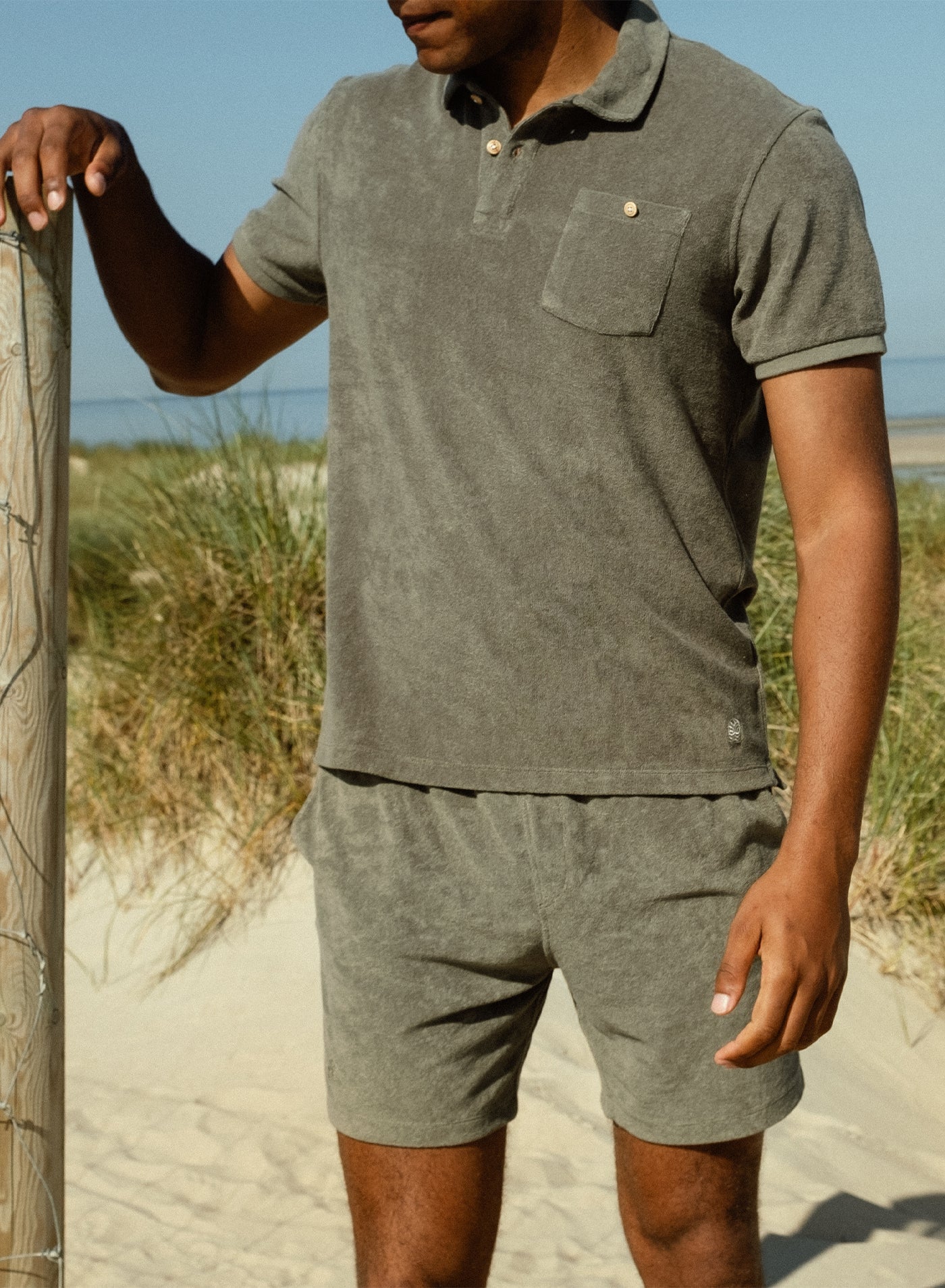 Calvi terry polo shirt