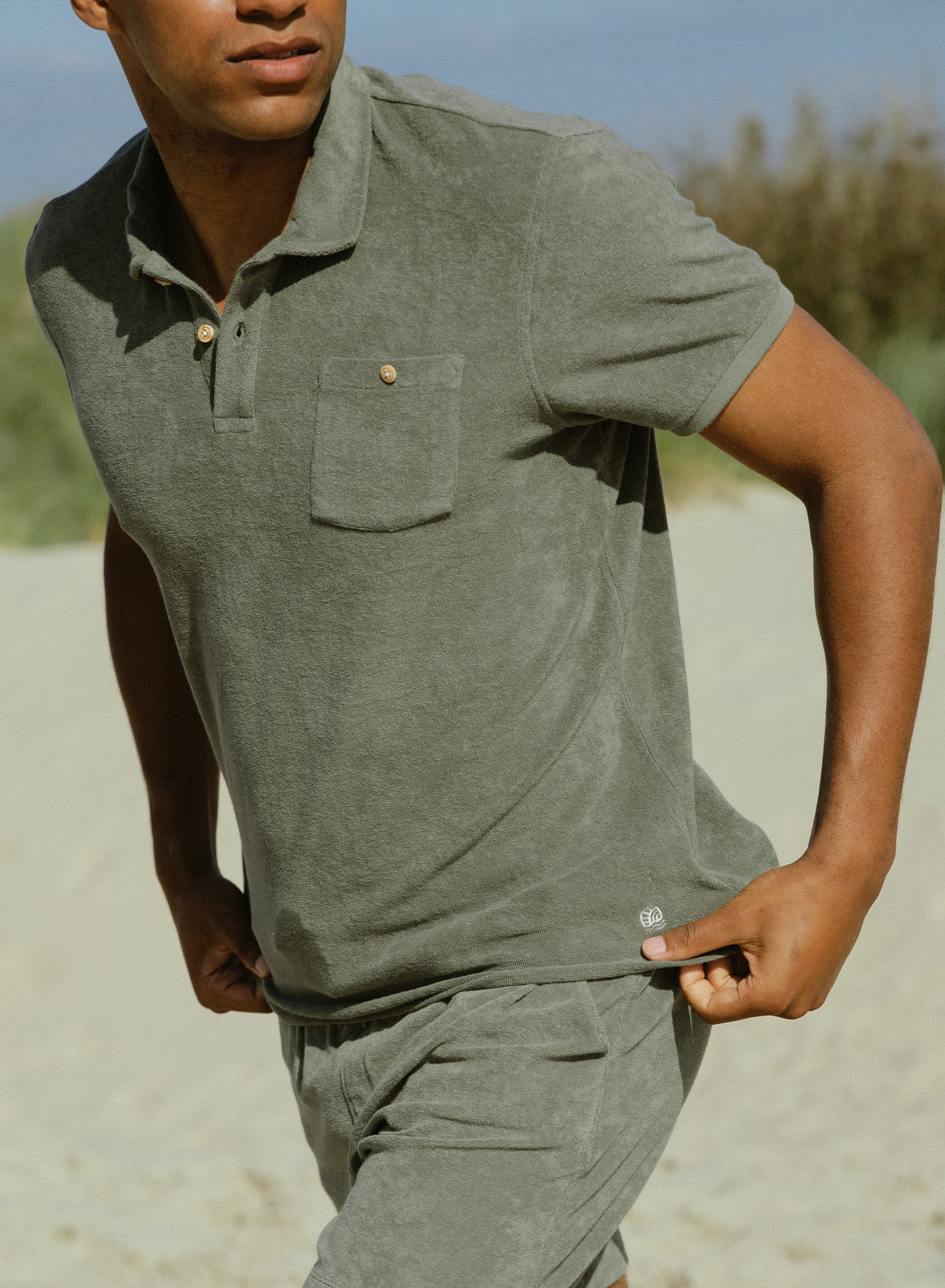 Calvi terry polo shirt