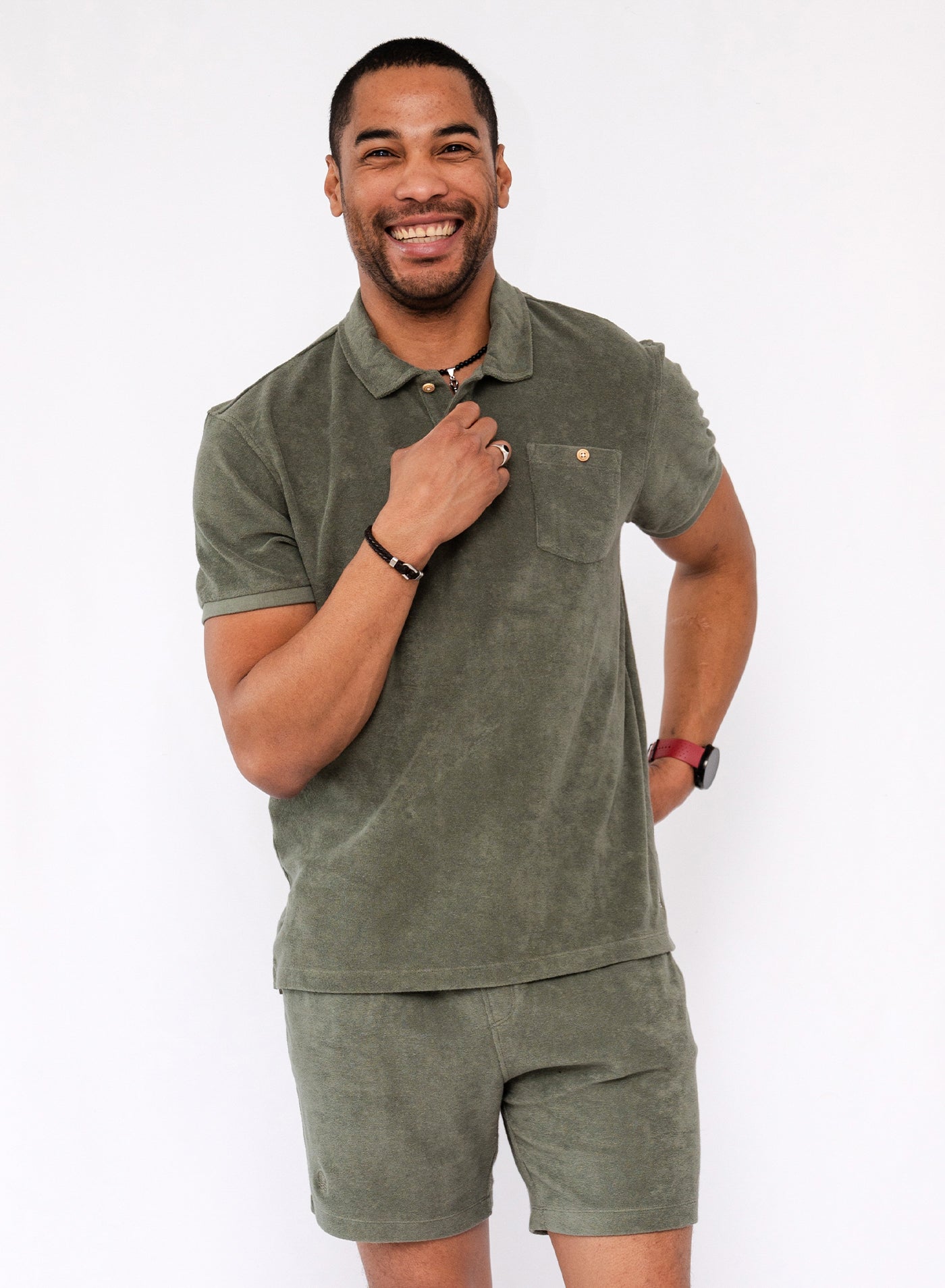 Calvi terry polo shirt