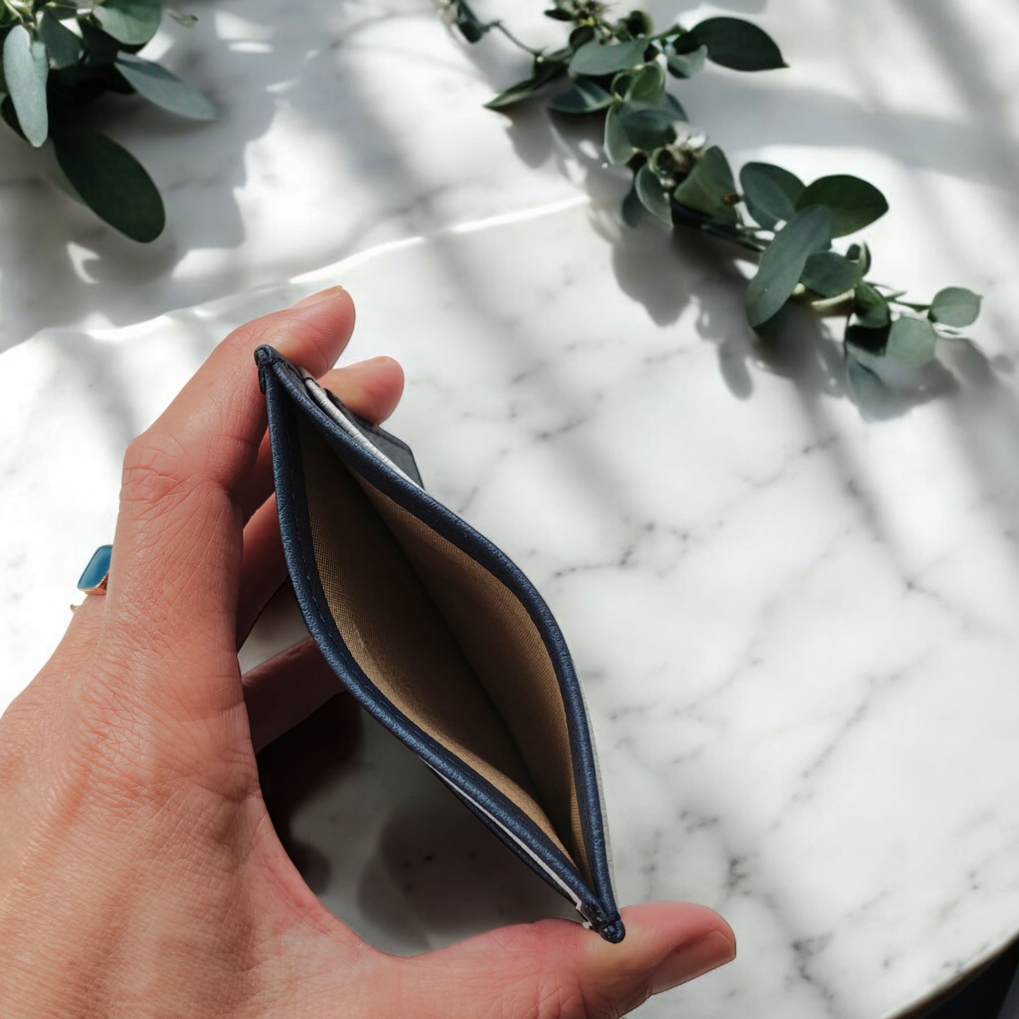 Vegan apple leather card holder