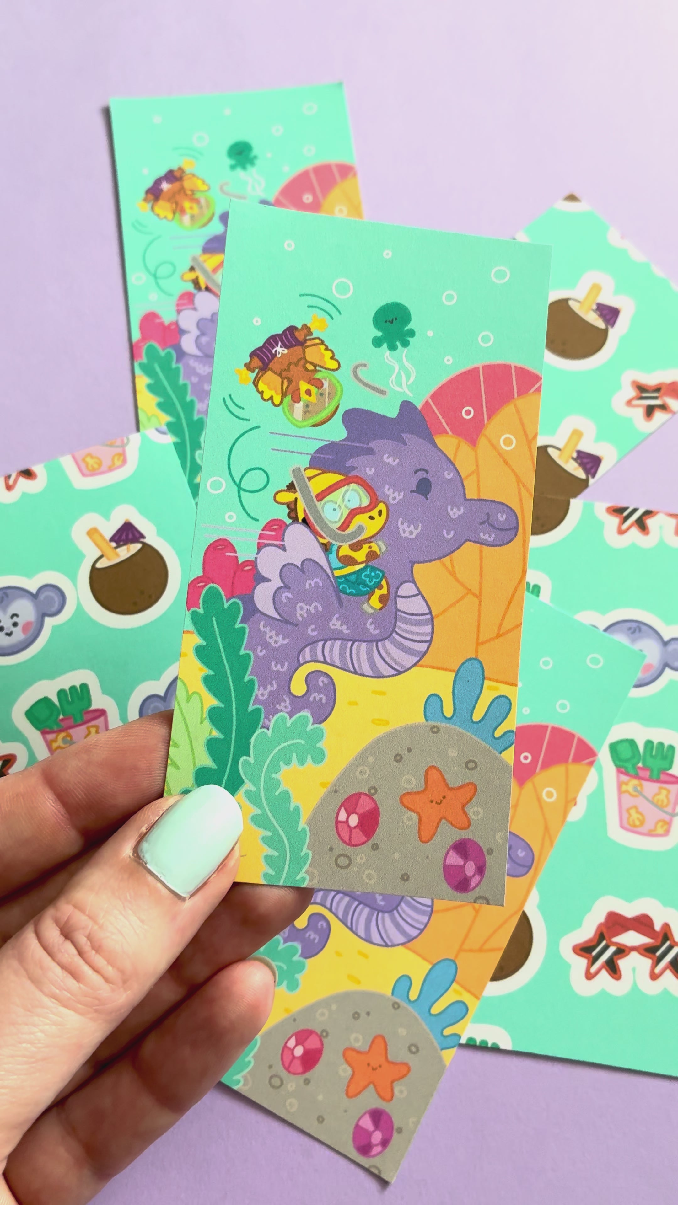 Giraffe and Turkey-Tot at the Beach Bookmark