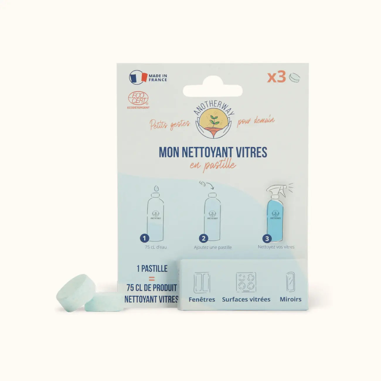 nettoyant vitres pastilles produit rechargeable
