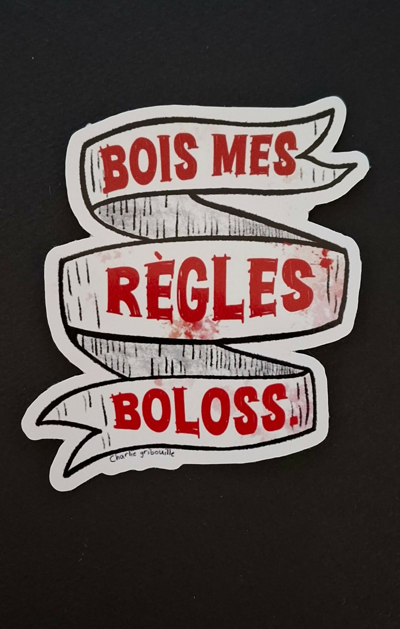 Wooden period sticker