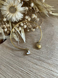White sun/heart bangle bracelet